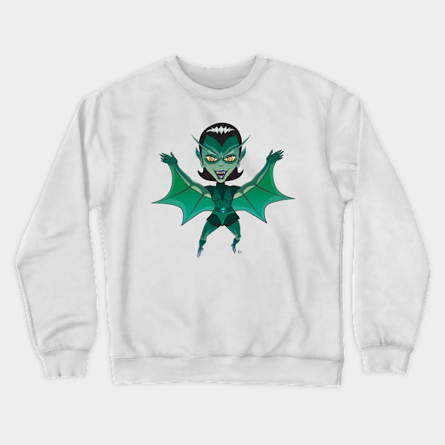 Alien Bat Girl Crewneck Sweatshirt by RickLucey